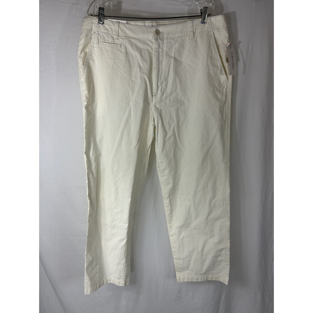 Calvin Klein Corduroy Pants Mens size 38x30 White Straight Leg Business Career